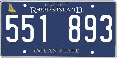 RI license plate 551893