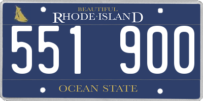 RI license plate 551900