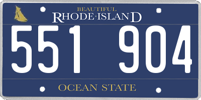 RI license plate 551904