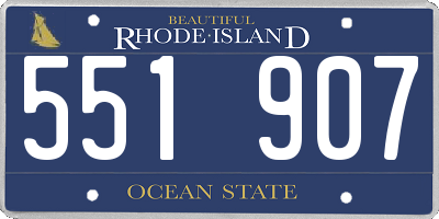 RI license plate 551907