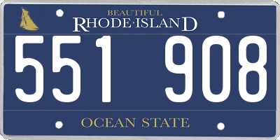 RI license plate 551908