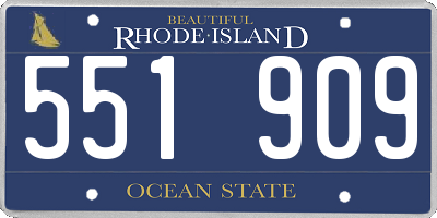 RI license plate 551909