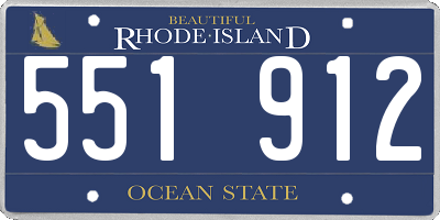 RI license plate 551912