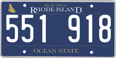 RI license plate 551918