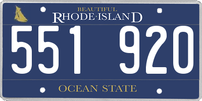 RI license plate 551920