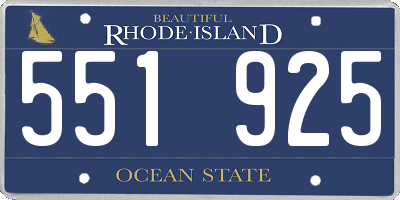 RI license plate 551925