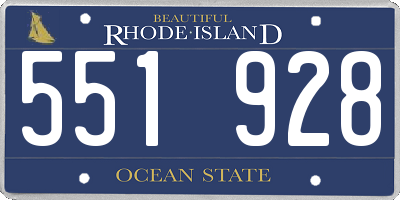 RI license plate 551928