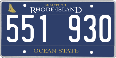 RI license plate 551930