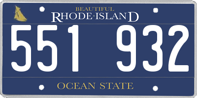 RI license plate 551932