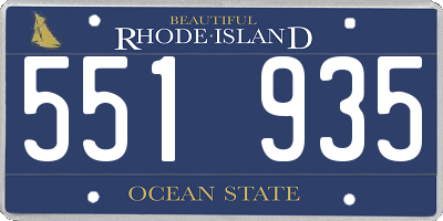 RI license plate 551935