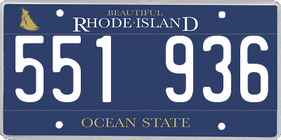RI license plate 551936
