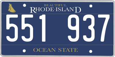 RI license plate 551937