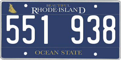 RI license plate 551938
