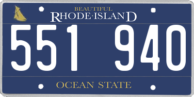 RI license plate 551940