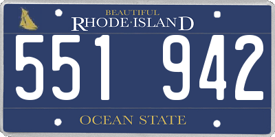 RI license plate 551942