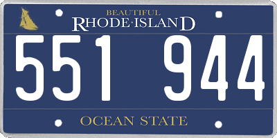 RI license plate 551944