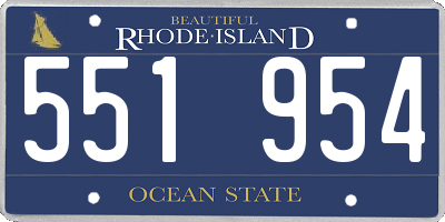 RI license plate 551954