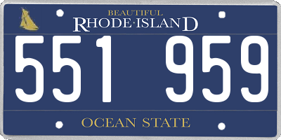 RI license plate 551959