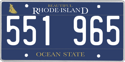 RI license plate 551965