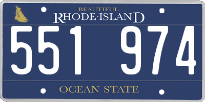 RI license plate 551974