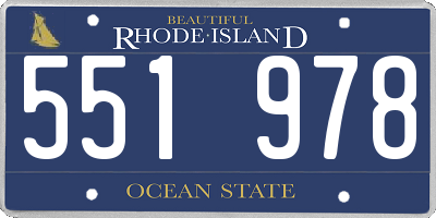 RI license plate 551978