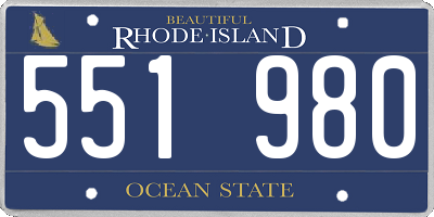 RI license plate 551980