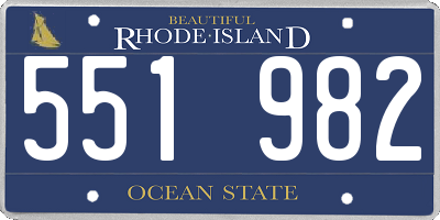 RI license plate 551982