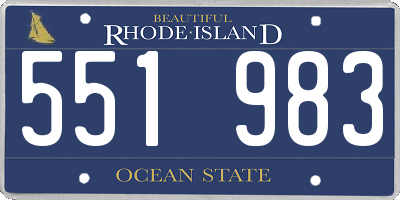 RI license plate 551983