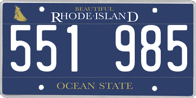 RI license plate 551985