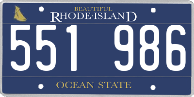 RI license plate 551986