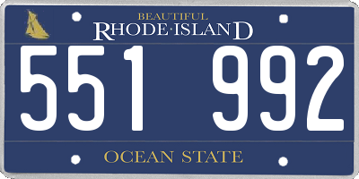 RI license plate 551992