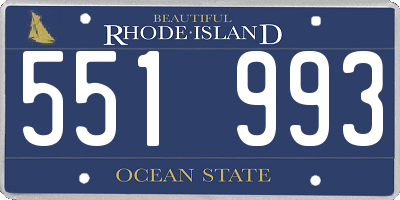 RI license plate 551993