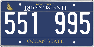 RI license plate 551995