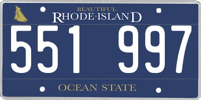 RI license plate 551997