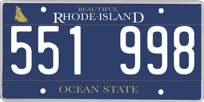 RI license plate 551998