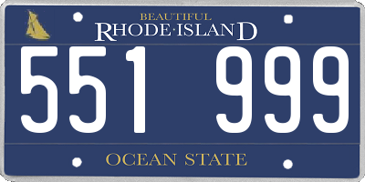 RI license plate 551999
