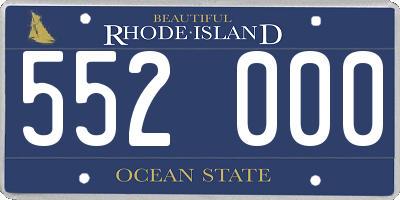 RI license plate 552000