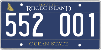RI license plate 552001