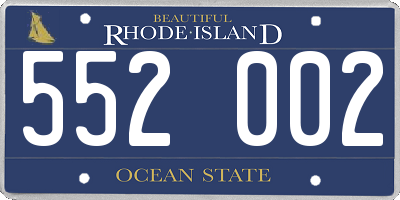 RI license plate 552002