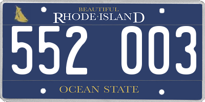 RI license plate 552003