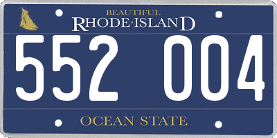 RI license plate 552004