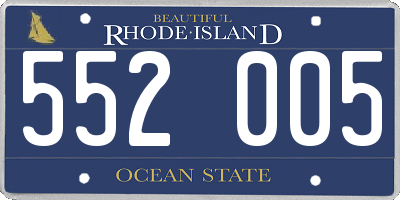 RI license plate 552005