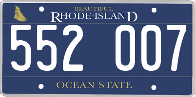RI license plate 552007
