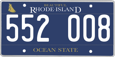 RI license plate 552008
