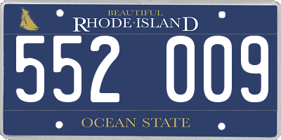 RI license plate 552009