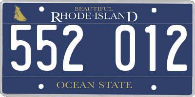 RI license plate 552012