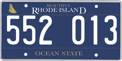RI license plate 552013