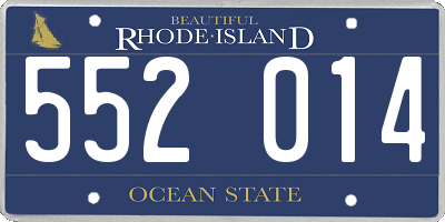 RI license plate 552014