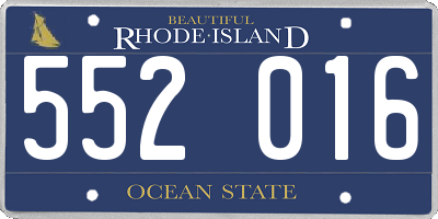 RI license plate 552016