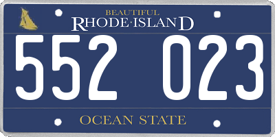 RI license plate 552023